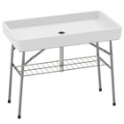 Outsunny - Table glacière pliante 3,4 pi avec évacuation-La table glacière comprend un tuyau de vidange et une étagère supplémentaire pour le rangement