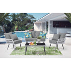 Manhattan Comfort - Ensemble de conversation moderne Portofino pour patio, 4 personnes avec table basse - Gris - Ensemble de 4-Dimensions de la chaise : 68 cm longueur, 71 cm profondeur, 75 cm hauteur