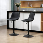 HOMCOM - Tabourets de bar de cuisine à hauteur de comptoir réglable - gris - paquet de 2-L'assise et le dossier rembourrés offrent confort et facilité d'entretien 
