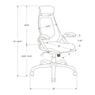 Monarch Specialties - 7269 Chaise De Bureau Dossier Haute Exec  - Blanc/Meche Gris-10