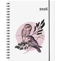 Socadis - W. Maxwell Agenda 2026 Garbo - 8.5 po x 11 po - Hiboux - Bilingue-Janvier à décembre 2026