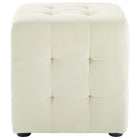 Modway - Contour Cube à touffes Performance Velvet Ottoman - Ivoire-Tissu résistant aux taches