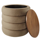 Modway - Mezzo Manche Performance Velvet Ottoman de stockage - Taupe-Entièrement assemblé