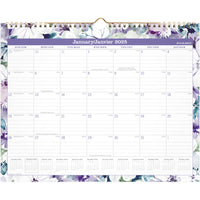 AT-A-GLANCE - Calendrier mural mensuel BADGE floral 2025 - 11 7/8 po H x 14 7/8 po l - bilingue-Format des pages : 11 7/8 po H x 14 7/8 po l