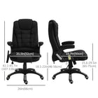 Vinsetto - Chaise de bureau de massage avec vibrations 6 points - noir-Tissu aspect lin respirant et confortable