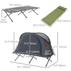 Outsunny - Lit de camp avec tente, matelas pneumatique auto-gonflant et sac de transport pour 1 personne-Le lit de camp surélevé est conçu pour vous protéger des éléments  