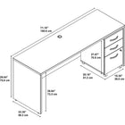Bush – Bahut pour coquille de bureau de 72 po de largeur Westfield et classeur sur roulettes à 3 tiroirs, cerisier moka-Tiroirs-classeurs de format lettre ou légal et une serrure pour les deux tiroirs inférieurs pour de la confidentialité au travail
