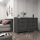 Manhattan Comfort - Coney commode moderne mi-siècle 27,55" gris - lot de 2-Comprend 3 tiroirs spacieux avec un mécanisme de glissement simple de 0,75