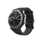 Amazfit - T-REX 3 Smartwatch - Onyx-Conçue pour l'aventure : La lunette et les boutons en acier inoxydable 316L permettent de relever tous les défis. Le boîtier de qualité militaire peut résister à la chaleur de 158°F et au froid de -22°F. Etanche à 328 pieds, la montre est idéale pour le surf et peut être utilisée pour la plongée en apnée jusqu'à une profondeur de 147 pieds