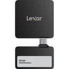Lexar - SSD portable Professional Go avec Hub - 2 To - Noir-Le connecteur Type-C prêt à l'emploi sans câble vous libère des câbles emmêlés et encombrants