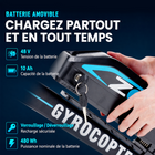 Gyrocopters - Vélo électrique pour adultes Zeil - Vitesse 40 km/h - Autonomie PAS 91 km - Noir-9