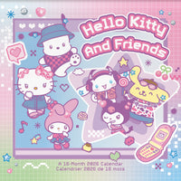 DateWorks - 2026 Calendrier Mural 16 Mois - 12 po x 12 po - Hello Kitty - Bilingue -12,00" x 12,00"