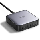 UGREEN - Chargeur rapide USB-C/USB-A de bureau 200 W-Vivez une nouvelle expérience de charge ultra-efficace avec la station de charge de bureau Ultimate 6-en-1 GaN d'UGREEN. Ce chargeur de pointe exploite la puissance du dernier chipset GaN, garantissant une charge ultrarapide pour tous vos appareils