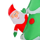 HOMCOM - Arbre de Noël gonflable de 7FT LED Décoration extérieure Père Noël - Vert-Matériel : tissu de polyester 