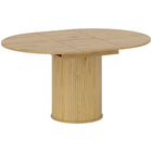 HOMCOM - Table de ferme extensible convertible ronde à ovale 43,5 po-59 po pour 6-8 personnes - finition bois naturel-S'étend de 43,3 po (110 cm) rond à 59,1 po x 43,3 po (150 x 110 cm) ovale avec des rallonges amovibles 