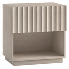 Hudson&Canal - Table de chevet rectangulaire cannelée Jason - 24 po l - Blanc aulne-Design moderne et contemporain pour votre chambre, votre suite d'invités ou tout autre endroit où vous avez besoin d'un peu plus d'espace de rangement