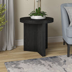 Hudson&Canal - Table d'appoint ron Holm 22" L - Grain noir-Caractéristiques assemblage facile