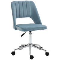 Vinsetto - Chaise de bureau pivotante sans accoudoirs - Bleu ciel-Design simple avec rembourrage épais pour un confort accru
