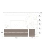 Prepac - Meuble de rangement pour téléviseur Simply Modern 70,25 po avec 3 tablettes et 3 tiroirs - Noir-Dimensions Et Poids Assemblés - Meuble TV pour salon - 70,25" L x 22" H x 16" P, Poids total - 107 lb, Toutes les pièces arrivent prêtes à assembler dans 1 boîte