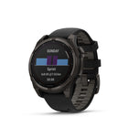 Garmin - fēnix 8 – 47 mm, saphir solaire, titane DLC gris carbone avec bracelet en silicone noir/gris galet-9