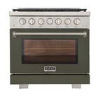 Kucht - 36 po Série KFX-X Cuisinière Pro Style au gaz propane - Acier inoxydable/Vert olive-Nouveaux brûleurs true simmer pour une cuisson délicate à basse température