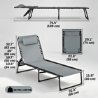 Outsunny - Chaise longue pliante - chaise longue avec appui-tête - gris clair-Tissu en maille offrant une excellente respirabilité
