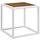 Modway - Stance Terrasse extérieure Aluminium Table d’appoint - White Natural-Table d’appoint extérieure contemporaine