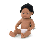 Miniland - Poupée bébé anatomiquement correcte de 15 pouces - Garçon amérindien-Fabriqué en vinyle souple, extrêmement résistant et flexible