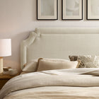 Modway - Magnolia Tissu rembourré Tête de lit Queen size - Écru-Silhouette festonnée