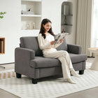 HOMCOM - Canapé 54,3 po avec coussins - gris foncé-Siège en mousse haute densité de 12 cm d'épaisseur avec ressorts en S 