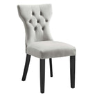 Modway - Silhouette Performance Velvet Chaises de salle à manger Ensemble de 2 - Gris clair-Touffage classique des boutons