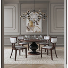 Manhattan Comfort - Lot de 2 chaises de salle à manger traditionnelles Pulitzer 46 cm, revêtement similicuir, argent et noyer-Cadre en hêtre massif avec une finition noyer riche