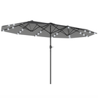 Outsunny - Parasol de terrasse double face - gris foncé-Convient aux jardins, terrasses et autres espaces extérieurs