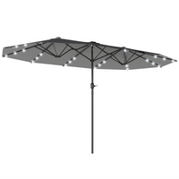 Outsunny - Parasol de terrasse double face - gris foncé-Convient aux jardins, terrasses et autres espaces extérieurs