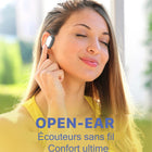 échelon - RoundSound OpenEar Écouteurs sans fil, Blanc-Les appels cristallins avec suppression du bruit environnemental ENC (ENC) minimisent le bruit de fond pour une meilleure clarté vocale