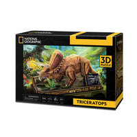 National Geographic - Puzzle 3D Tricératops-Donne vie à l’ère préhistorique, ce qui la rend idéale pour les paléontologues en herbe et les esprits curieux