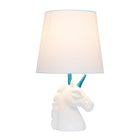 Simple Designs - Lampe de table - Licorne bleue et blanche scintillante-Utilise 1 ampoule à culot moyen de type A de 40 W (non incluse)