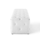 Modway - Amour Entrée à boutons touffés de 60" Imitation cuir Banc - Blanc-5