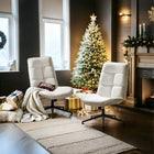 Homy Casa - Chaise de bureau ergonomique avec tissu chenille - Beige ivoire-8