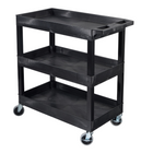 Luxor - Chariot utilitaire polyvalent à trois plateaux cuvettes Luxor TUFFY XL - 32" L x 18" P - noir-Construit avec des pieds en PVC qui offrent un soutien solide et une manipulation stable