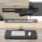 ShoppingAll - Plateau à clavier réglable sous le bureau avec tiroir coulissant de 25 po L x 9,8 po P - Noir-Inclinaison et pivotement personnalisables : Inclinez le plateau de +6° à -22° et faites-le pivoter à 180° pour un confort optimal