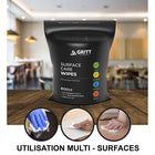 Gritt Commercial - Kit de démarrage pour distributeur de lingettes avec 800 lingettes nettoyantes tout usage - Noir-Nombre de lingettes : 800 lingettes par rouleau