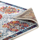 Modway - Entourage Treillis marocain floraux vieillis Kensie Tapis de 5 pi l x 8 pi L - Ivoire Bleu Rouge Orange Jaune-8