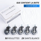 MotionGrey - Roues de chaise de bureau - Roues de remplacement style rollerblade - Noir - Lot de 5-9