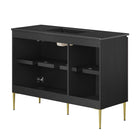 Modway - Alchemist 48" Meuble de salle de bain à double lavabo - Noir noir-Assemblée requise