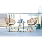 Manhattan Comfort - Ensemble de salon de patio moderne Antibes pour 2 personnes avec table d’appoint - beige et crème - ensemble de 3 pièces-Dimensions de la table d’appoint : 52 cm de diamètre, 54 cm de hauteur