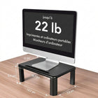 ShoppingAll - Monitor Stand Riser with 4 Adjustable Height-Black-De construction robuste et sophistiquée, la base stable maintient vos appareils en place sans vaciller et présente votre bureau avec élégance.