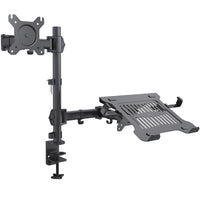 ShoppingAll - Support pour double écran et ordinateur portable entièrement réglable - Noir-Peut accueillir un écran de 15 à 32 pouces et un ordinateur portable de 12 à 17 pouces. Chaque bras peut supporter jusqu'à 17,6lb/8kg de moniteur avec des trous de montage VESA de 75mm x75mm ou 100mm x 100mm ou un ordinateur portable.
