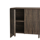Manhattan Comfort - Buffet contemporain Novara 60" à 4 portes - Noyer Jacobean-Façades de tiroirs texturées : Les rainures verticales apportent un intérêt visuel et une allure raffinée et moderne