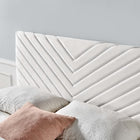 Modway - Alyson Chenal angulaire touffé Performance Velvet Tête de lit complète / Queen, Blanc-Tissu résistant aux taches durable